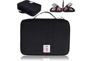 AYVANBER Colored Pencil Case 220 Slots Gel Pens Holder Waterproof Organizer Bag Portable Artist Painting Pencil Pouch Handy Storage Box for Watercolor Pens or Markers and Stationery Supply (Black)