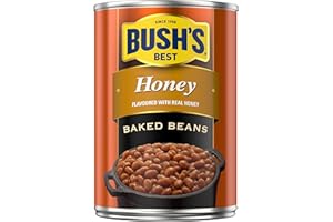Bush's Best Baked Beans with Honey, High Fibre, Plant Based, Excellent Source of Protein, 398 mL, 1ct, Beans Also sourced fro