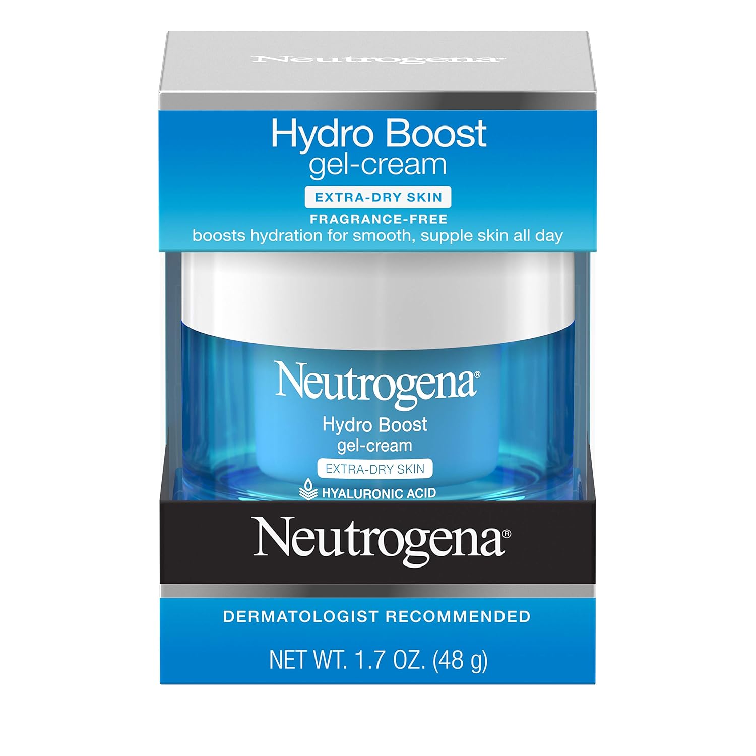 Neutrogena Hydro Boost Hyaluronic Acid Hydrating Gel-Cream Face Moisturizer to Hydrate & Smooth Extra-Dry Skin, Oil-Free, Fragrance-Free, Non-Comedogenic & Dye-Free Face Lotion, 1.7 oz: Prime Pantry