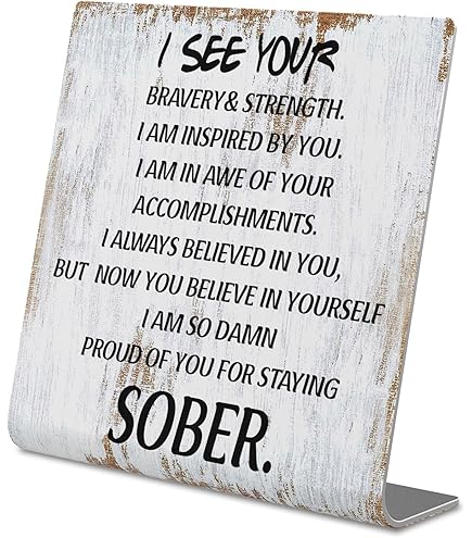Sobriety Gifts For Men, Sober Birthday, Sobriety Gifts For Women, AA Recovery Gifts, Sobriety Anniversary, Sober Gifts, AA Gifts, Recovery Gifts For Women, Men, Motivational Decorative Signs WDS1