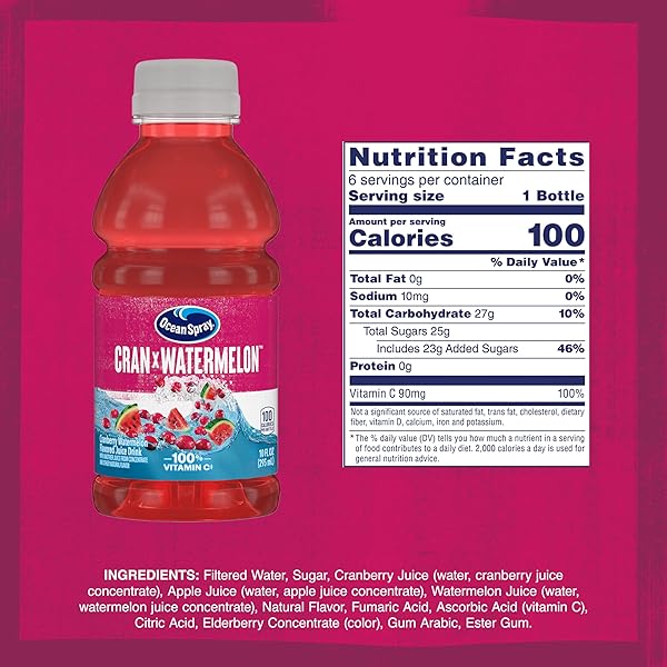 OCEAN SPRAY® CRAN-WATERMELON™ CRANBERRY WATERMELON JUICE DRINKS, 10 FL OZ BOTTLES, 6 COUNT