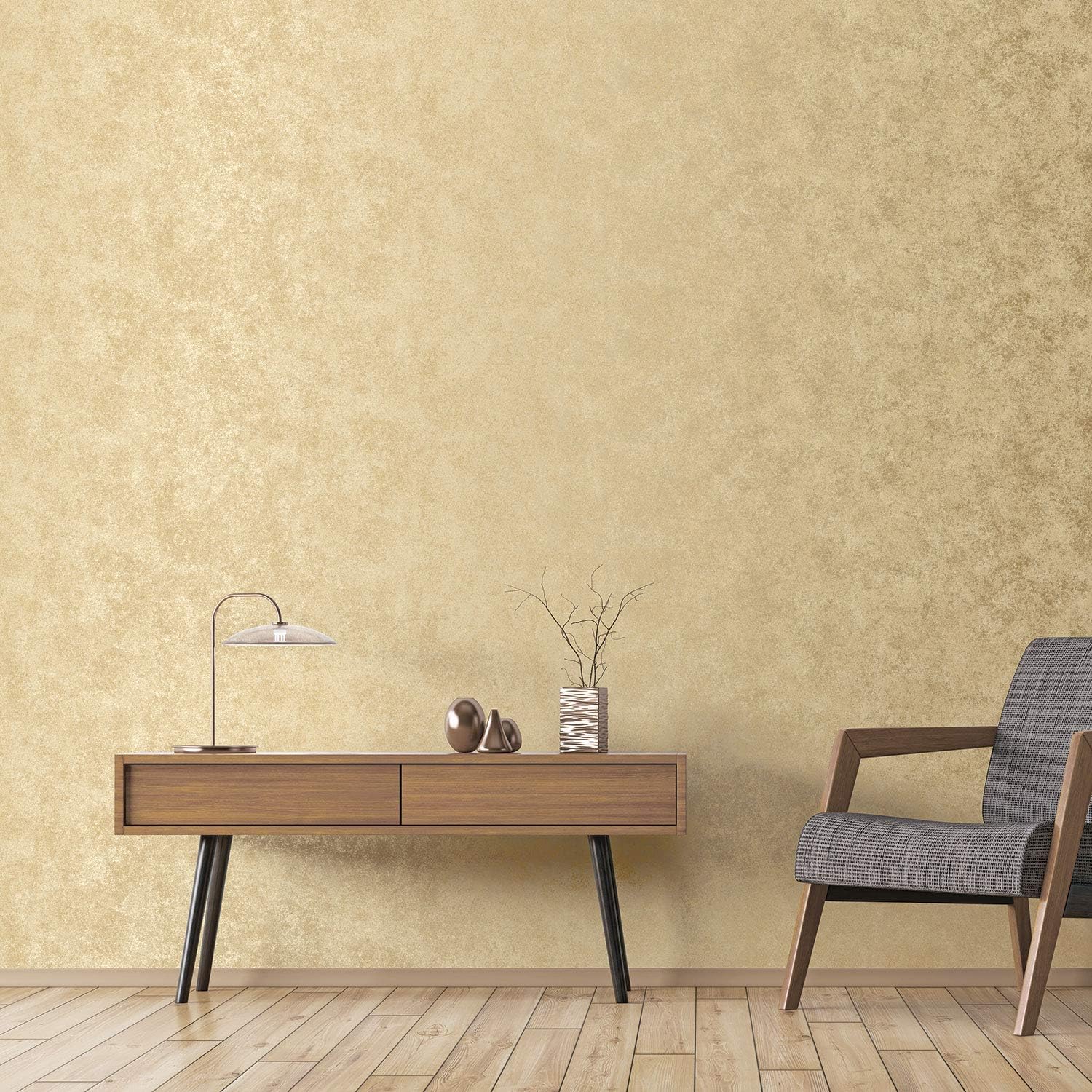 Galerie G67693 Special FX Marble and Crackle Design Wallpaper, Yellow/Gold, 10m x 53cm, Yellow/ Gold - Image 3