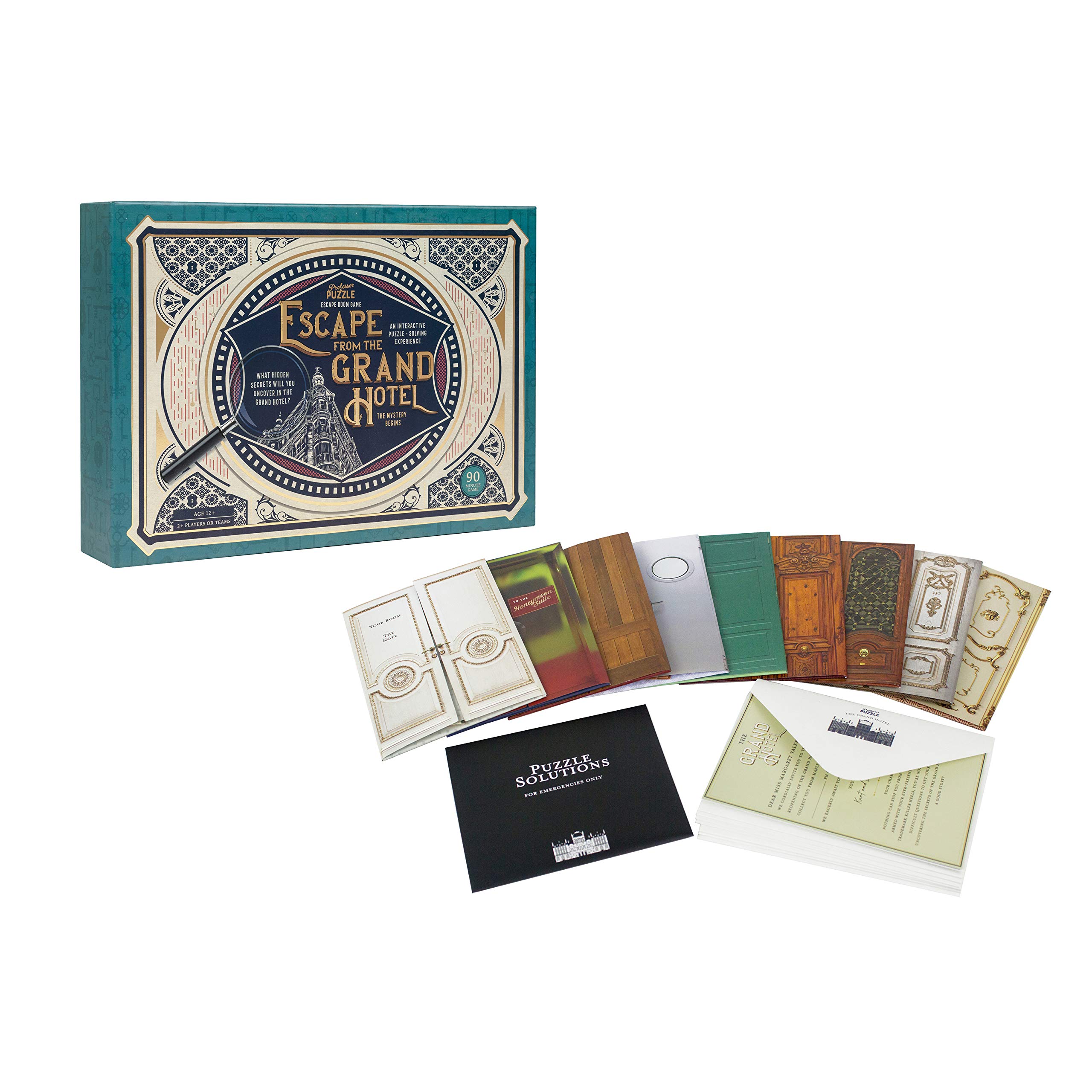 Professor PUZZLE Escape From The Grand Hotel – Escape Room Card Game for Families & Adults | Solve Puzzles, Crack Codes & Uncover the Mystery | Cooperative Detective Game | Ages 12+