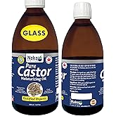 100% Canadian Naka - 500ml (16.9oz) Glass Bottle, ORGANIC GOLDEN CASTOR Oil, Cold Pressed, Hexane Free, Moisturizes, Softens