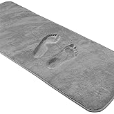 Grey Bath Mat Runner Long Narrow Bathroom Rug Memory Foam Microfiber Bathroom Carpet Non Slip Soft Absorbent Washable Bathrug,16" x 47"