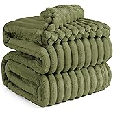 Bedsure GentleSoft Fleece King Blanket for Couch - Cozy Soft Blankets for Women, Cute Small Throws for Girls, Moss, 108x90 Inches