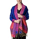 Achillea Elegant Reversible Paisley Border Pashmina Shawl Wrap Scarf