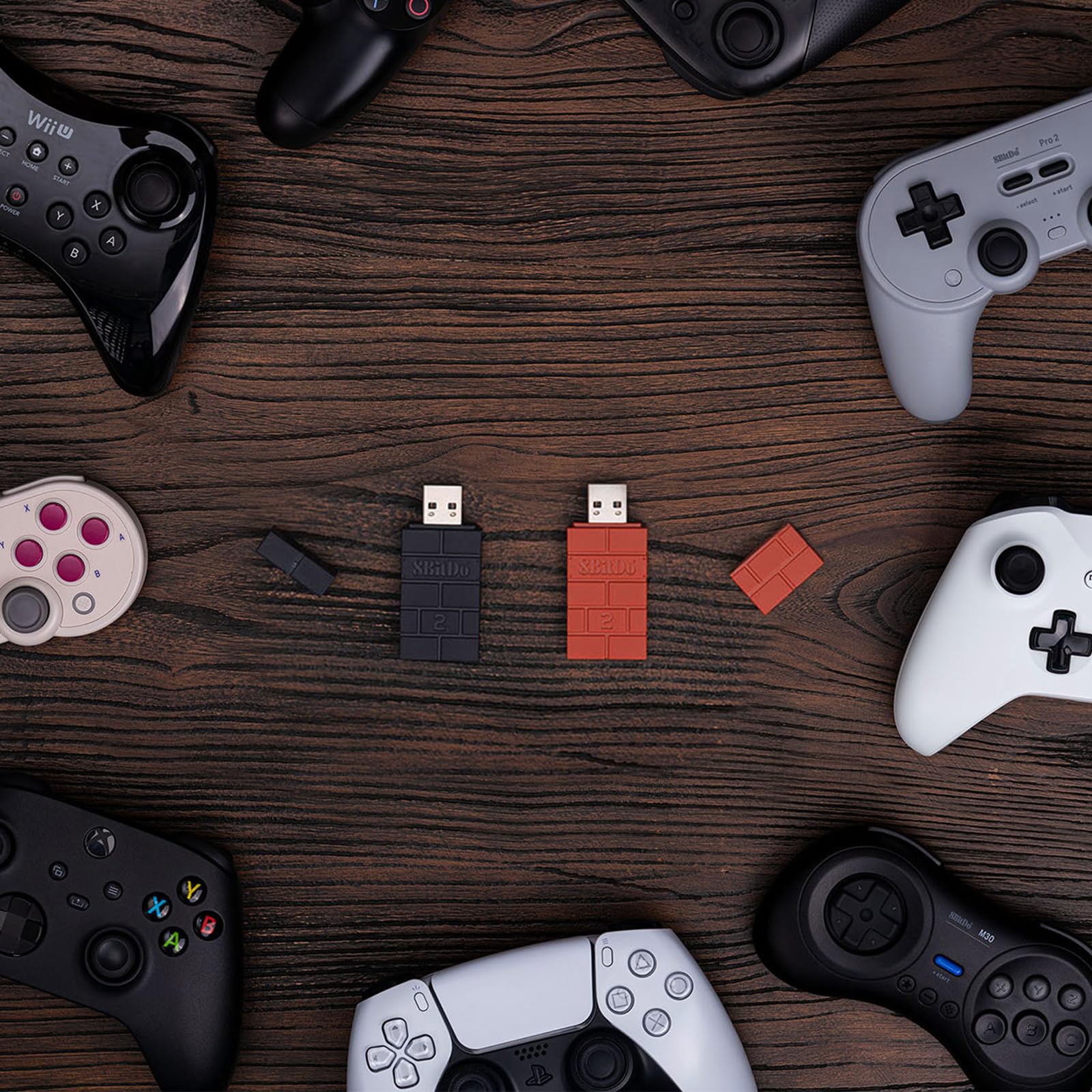 8BitDo USB Wireless Controller Adapter 2 Converter Dongle for Switch 2/Switch/Switch OLED,Steam Deck,Windowsi,macOS,PS5/PS4/PS3 Controller,Xbox Series X/S,Xbox One Bluetooth Controller OTG Cable