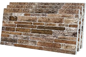 IZODEKOR 3D Wall Panels Brick Effect, Wall Cladding, Ceiling, Tiles, Indoor&Outdoor, DIY, Kitchen, Bathroom, Bedroom, Stone Look | Lonely Mountain, 3 Pack