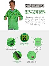 Minecraft Hoodie Boys Zip Up Green 7-8 Years 100% Cotton view 6