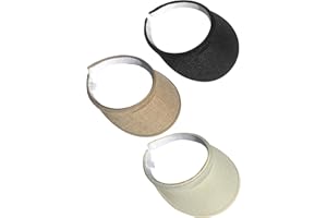 YDOCQLI ​3 Pieces Clip On Visors Women Men Visor Sun Hats Hat Outdoor Sports Golf Beach Travel Tennis Cap