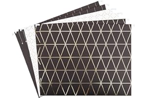 U Brands Classic Hanging File Folders Set, Office Supplies, Black, Gold and White, FSC Certified, 6 Count