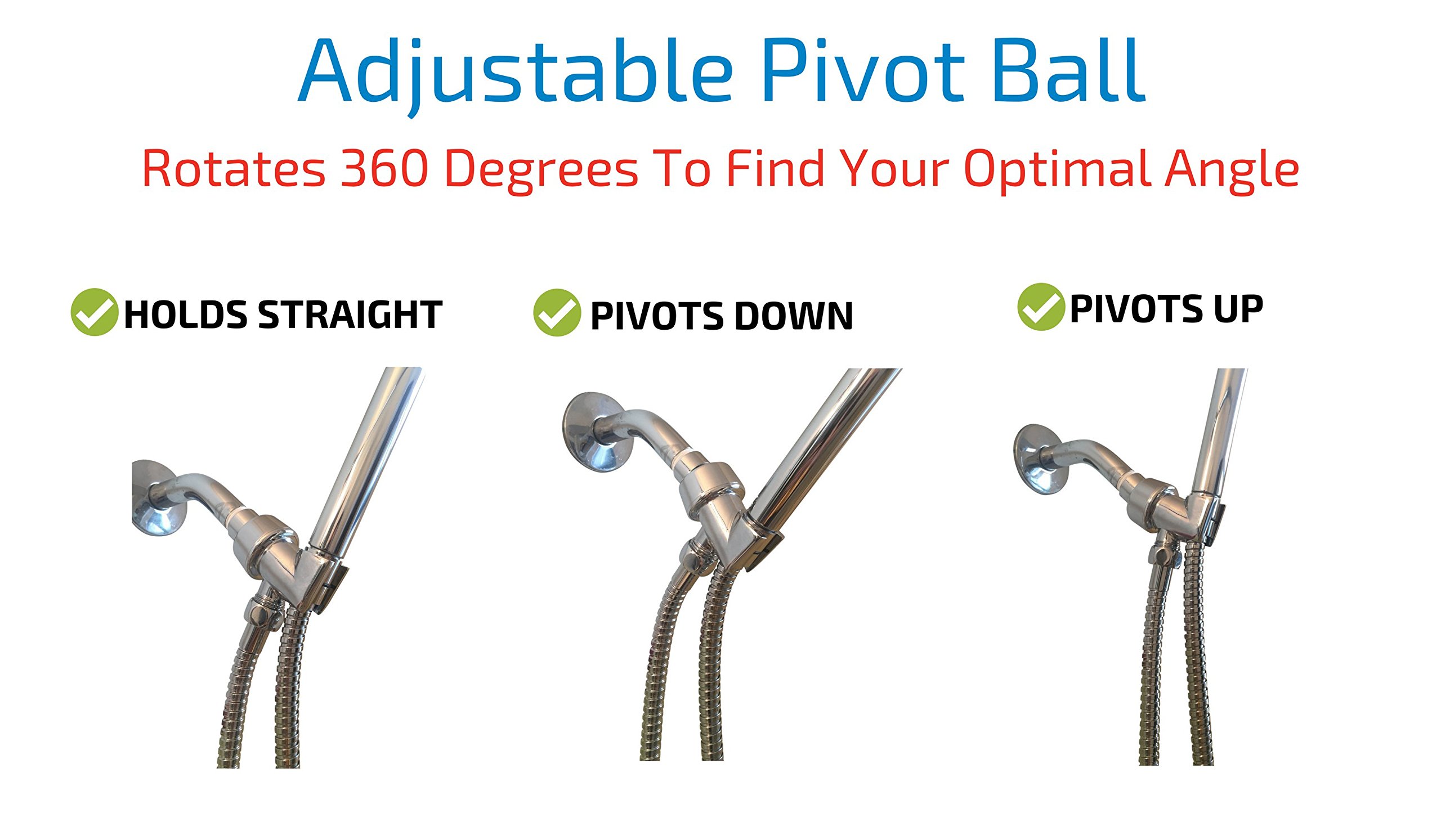 100 METAL Hand Held Shower Head Holder Bracket Universal Shower Arm Wall Mount 720562999092 eBay