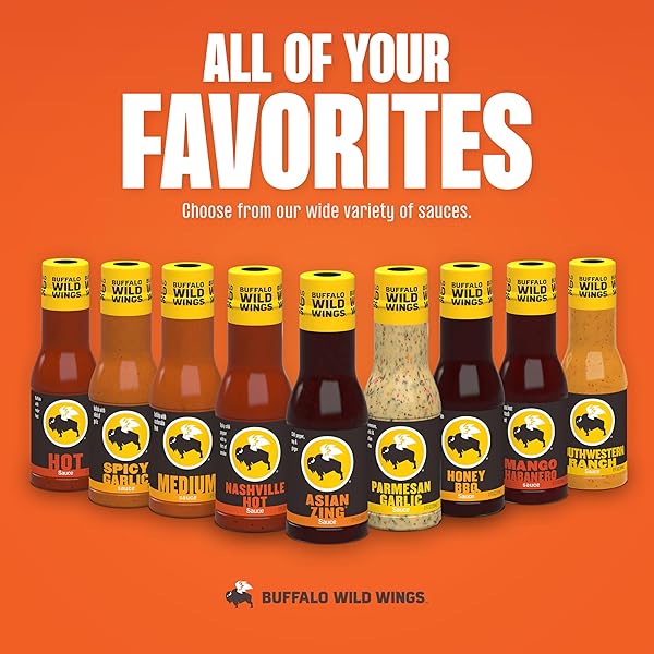 BUFFALO WILD WINGS ASIAN ZING SAUCE, 12 FL. OZ., PERFECT DIPPING SAUCE, CHICKEN MARINADE, STIR FRY SAUCE AND WING SEASONING, DELICIOUS CHILI PEPPER, SOY AND GINGER FLAVORS