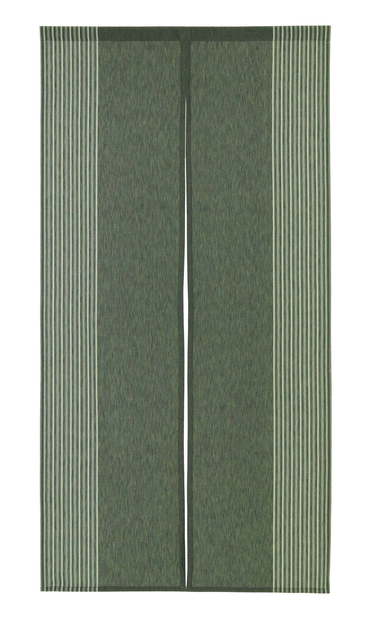 Narumi Vertical Stripe Cotton Cloth Japanese Noren Curtain Tapestry (Dark Green),33.5 x 66.9 inches (85 x 170 cm)