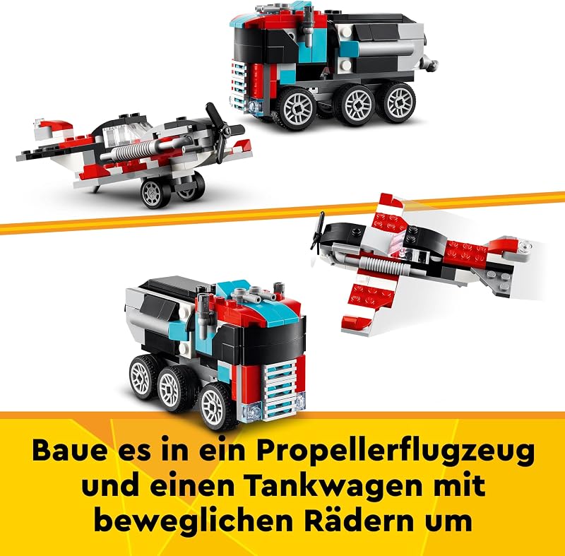 Creator 3in1 Tieflader mit Hubschrauber 31146