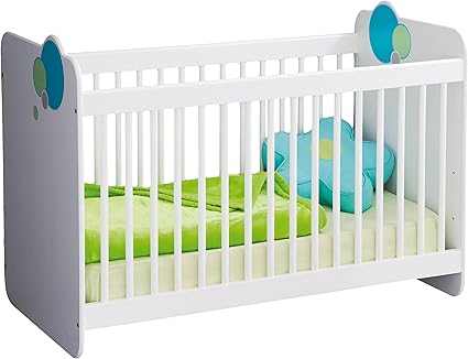 Demeyere Bulles Lit A Barreaux Panneau De Particules Mdf Blanc Bleu Vert 123 4 X 67 X 90 Cm Amazon Co Uk Kitchen Home