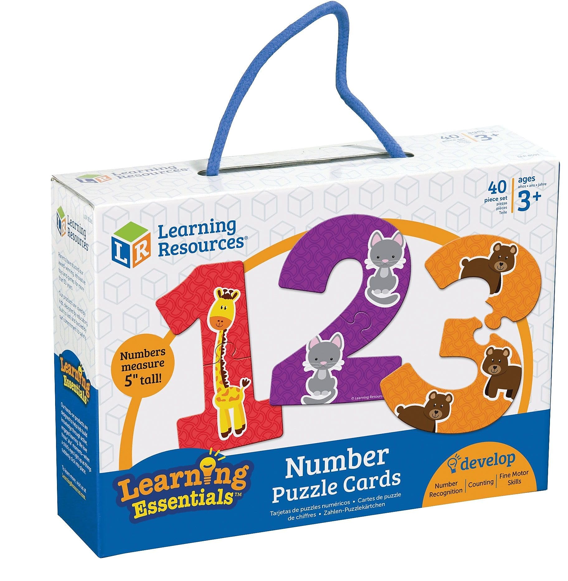 Photo 1 of Learning Resources Number Puzzle Cards, Early Number Recognition, Toddler Puzzle, 20 Self-Correcting Puzzles, 40 Pieces, Ages 3+