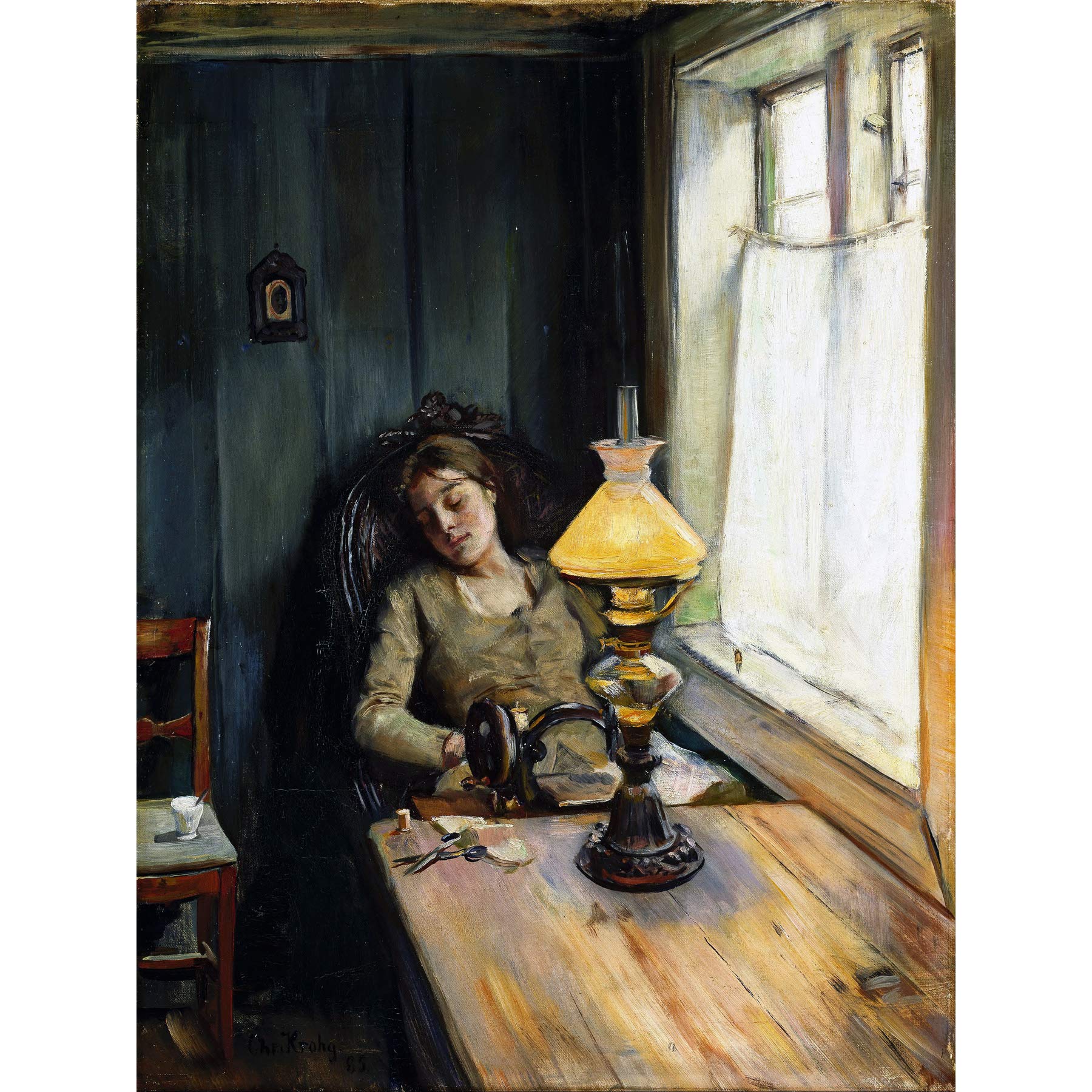 Christian Krohg Tired Extra Large Wall Art Print Premium Canvas Mural