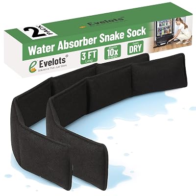 Evelots Water Absorber Snake Sock -2 Pack-Reusable Water Barrier - Absorbs 10 Times its Weight-Great for Leaks & Spills from Doors, Windows, Water Tank, Heavy Rain, Shower Tub-3 Feet Long