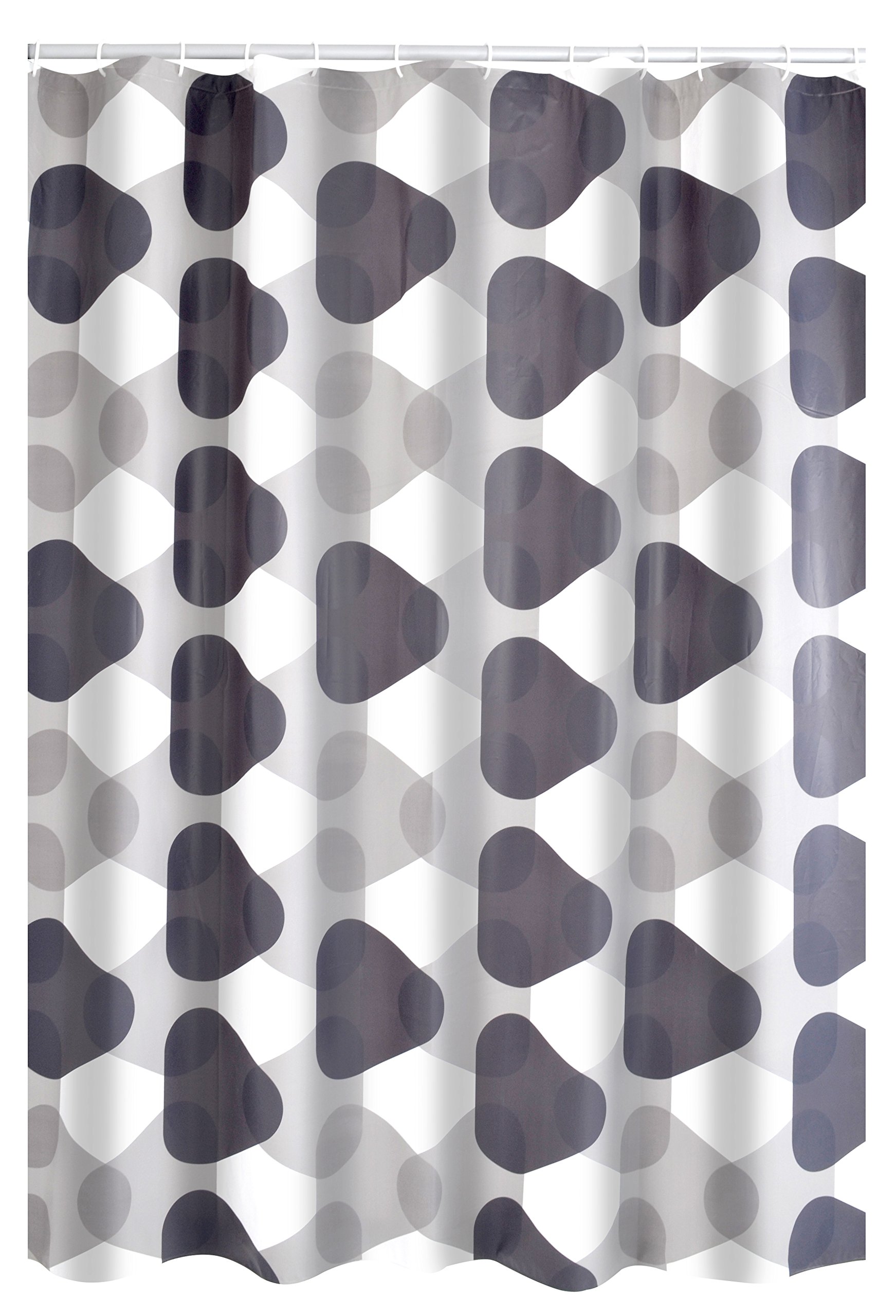 RIDDER Shower Curtain, 100% PEVA, Grey, Approx. 180x200 cm