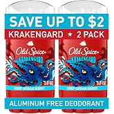 Old Spice Deodorant for Men, Aluminum Free, Krakengard, 3.0 oz Pack of 2 | Deep Ocean Notes | 24/7 Clear Odor Protection | Helps Fight Odors | 24/7 Freshness &amp; Long-Lasting Scent | Wild Collection
