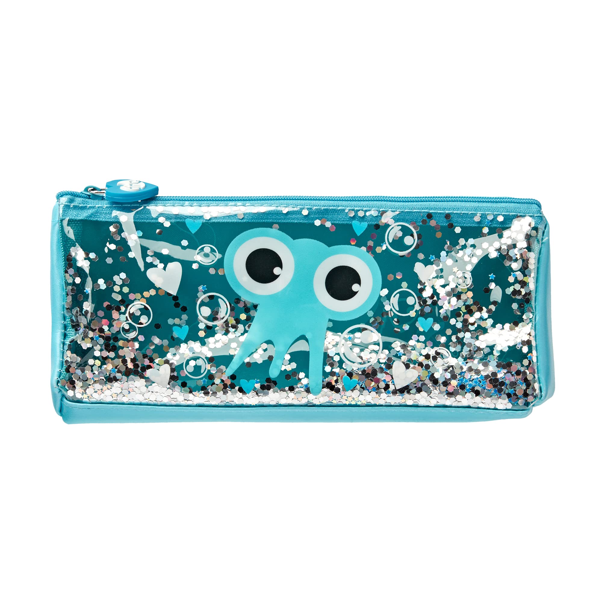 Tinc Glitter Sequin Pencil Case | School Pencil Case with Cute Kids Design | Stationery Pencil & Stationery Case for Girls & Boys | Blue — image 1