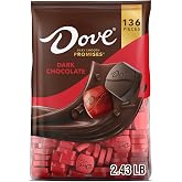 DOVE PROMISES Dark Chocolate Candy, Bulk, 136 Count, 38.9 oz Bag | Silky rich dark chocolate squares individually wrapped, great for movie nights, parties, gift baskets, sharing and gift bag