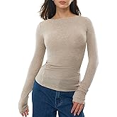 C202 Women's Boat Neck Long Sleeve Shirts Merino Wool Blend Tops Fitted Basic Tee Cozy Embrace Collection