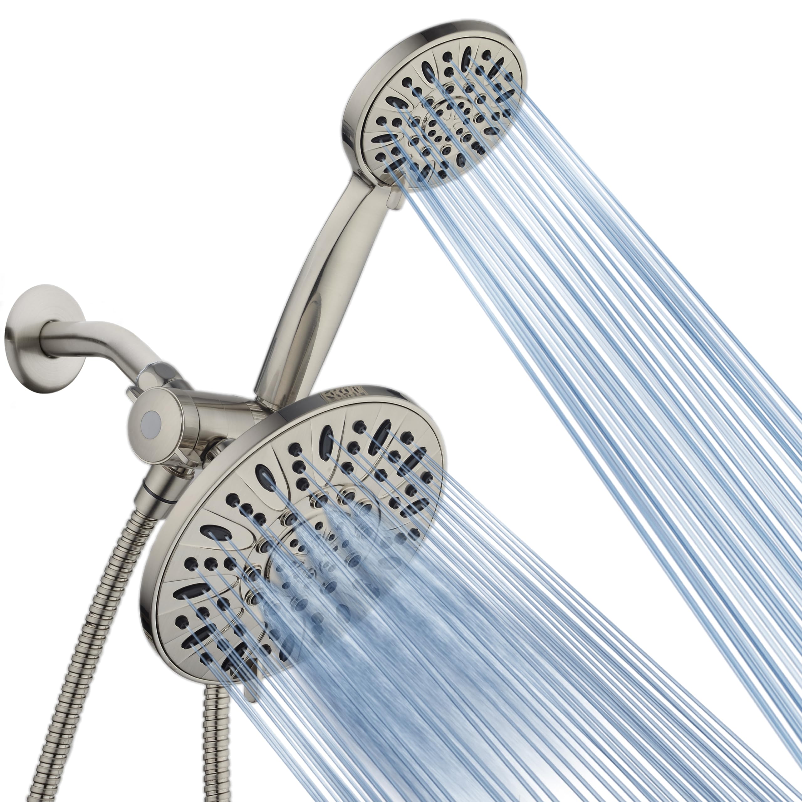 Photo 1 of AquaDance for California - 7" Premium High Pressure 3-Way Rainfall Combo for Best of Both Worlds - Enjoy Luxury 6-Setting Rain Showerhead and Hand Held Shower Separately or Together - Nickel Finish