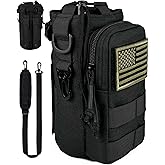 DEFUNX 32 Oz Water Bottle Holder with Strap Bottle Carrier Bag with Phone Pocket MOLLE System for Walking