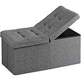 Snuvid 30-INCH Storage Ottoman Bench, Footrest with Storage, End of Bed Bench Coffee Table for Living Room, Bedroom, Entryway, Dark Gray