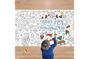 JXSDWANG Winter Giant Coloring Poster/Tablecloth - Winter Decorations for Home - 30 x 72 Inches Jumbo Paper Coloring Banner - Kids Crafts Activities Gifts Games Party Favors Birthday Decorations