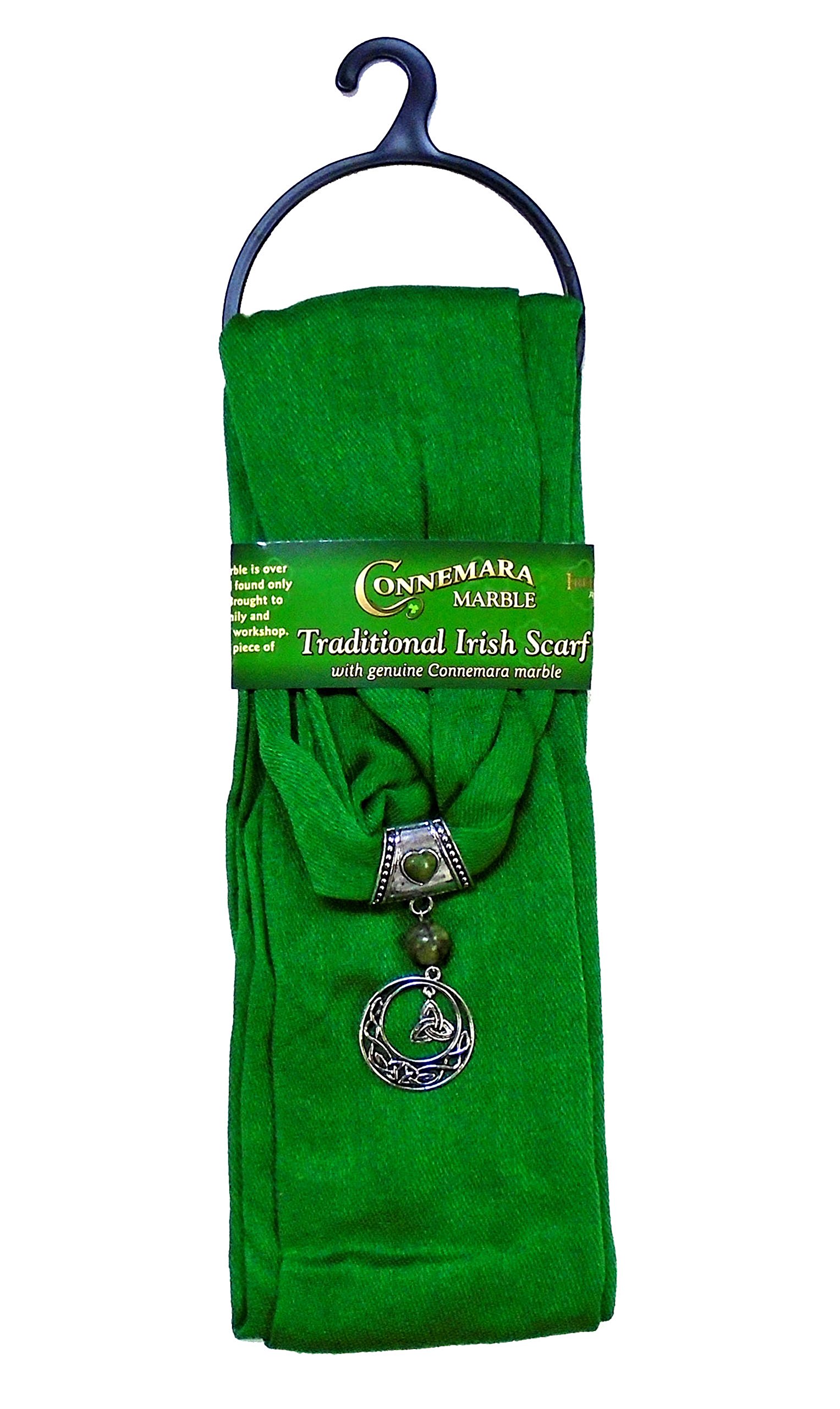 "Trinity Knot Charm Scarf" Made with Genuine Irish Connemara Marble "Trinity Knot Charm Scarf" Made with Genuine Irish Connemara Marble