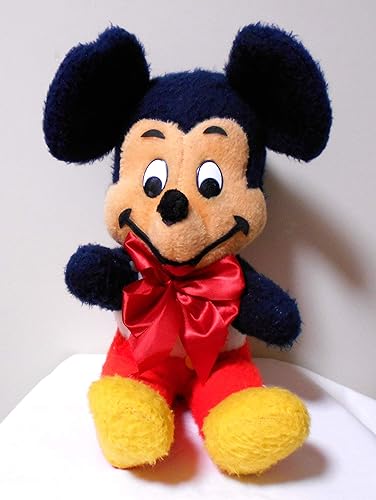 Amazon ミッキーマウス Mickey Mouse 白ボディリボンあり ヴィンテージ ぬいぐるみ Walt Disney Productions W D Distributing Co 1960 70年代製 ディズニー ぬいぐるみ ホビー