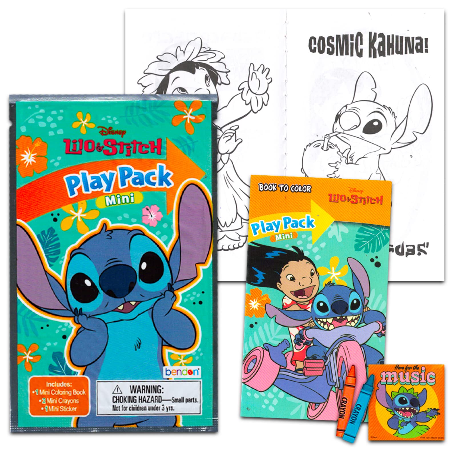 Bendon Disney Lilo and Stitch Mini Party Favors Set for Kids - Bundle with 24 Mini Stitch Grab n Go Play Packs with Coloring Pages, Stickers and More (Lilo and Stitch Birthday Party Supplies)