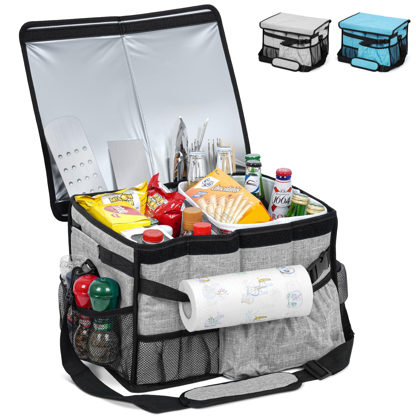 Bizzoelife Large Camping Storage Container - Collapsible Grill Caddy ...