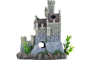 Borlech Aquarium Castle Decorations Fish Tank Castle Decorations Ornaments (Style B)