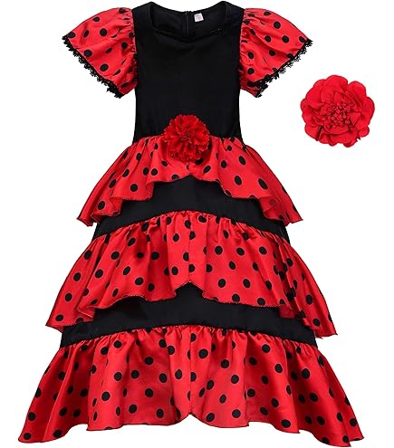 HAWEE Girls Princess Dress Up Costumes Halloween Birthday Party Dress Cosplay Dress With Accessories