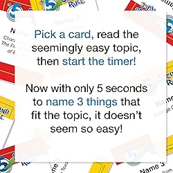 5 Second Rule Game - Simple Questions Card Game for
