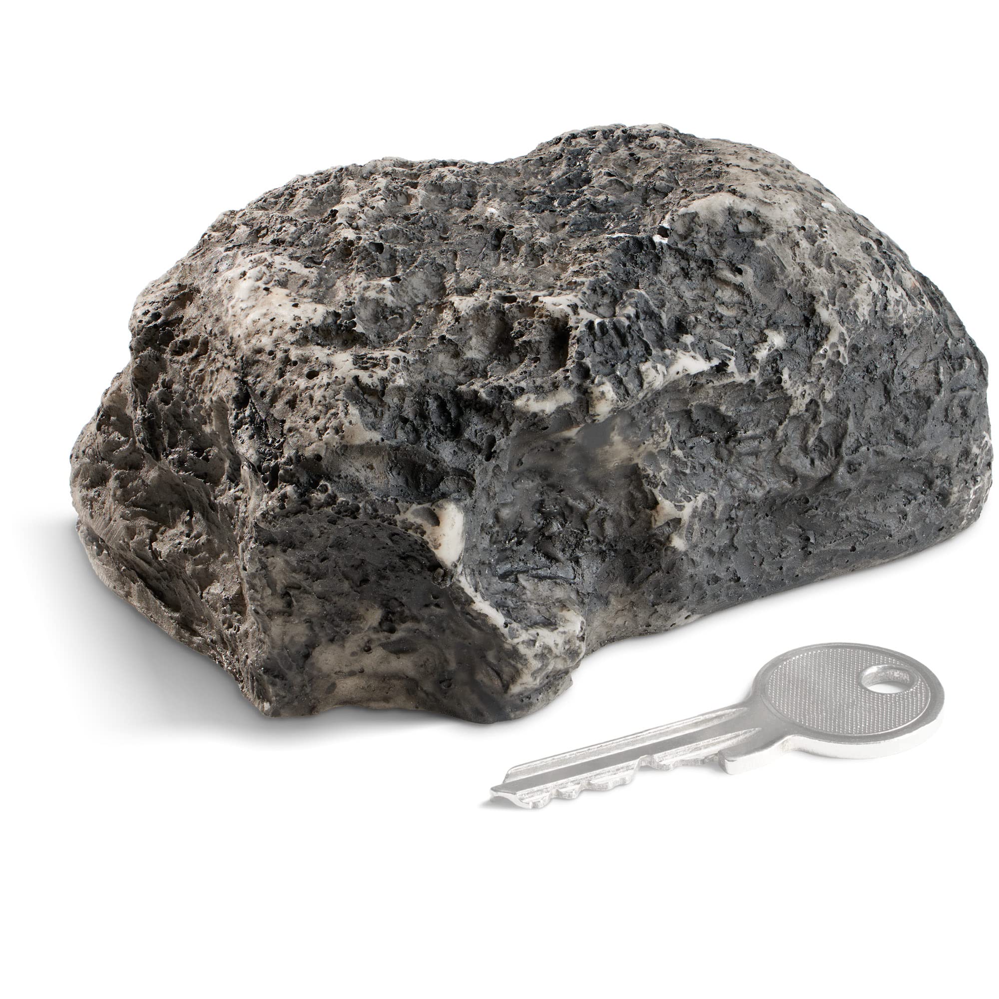 COM-FOUR® key stone "big mountain" - imitation stone with secret compartment - artificial rock for geocaching - key hiding place in stone look - stone dummy - artificial boulder