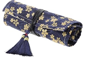 SEWACC Knitting Needle Case Rolling Organizer for Straight and Circular Knitting Needles Crochet Hooks and Accessories