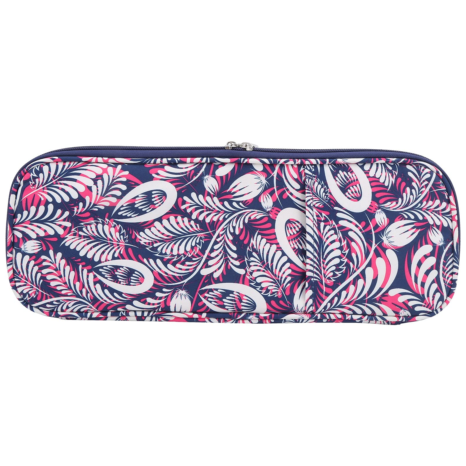 Knitting Needles Case Empty Hook Case Organiser Portable Exquisite Crochet Bag with Multiple Compartments(Purple)