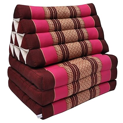 Thaikissen Kapok Bodenkissen Dreieckskissen Rollmatte Yogakissen Nackenkissen Liegematte Sitzkissen LOUNGE ***bordeaux-pink**