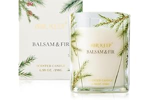 Airkeep Candle Balsam & Fir Scented Candle,Classic 6.98 oz Jar Single Wick,About 44 Hours of Burn Time, Ideal Holiday Gift,Fall Fragrance