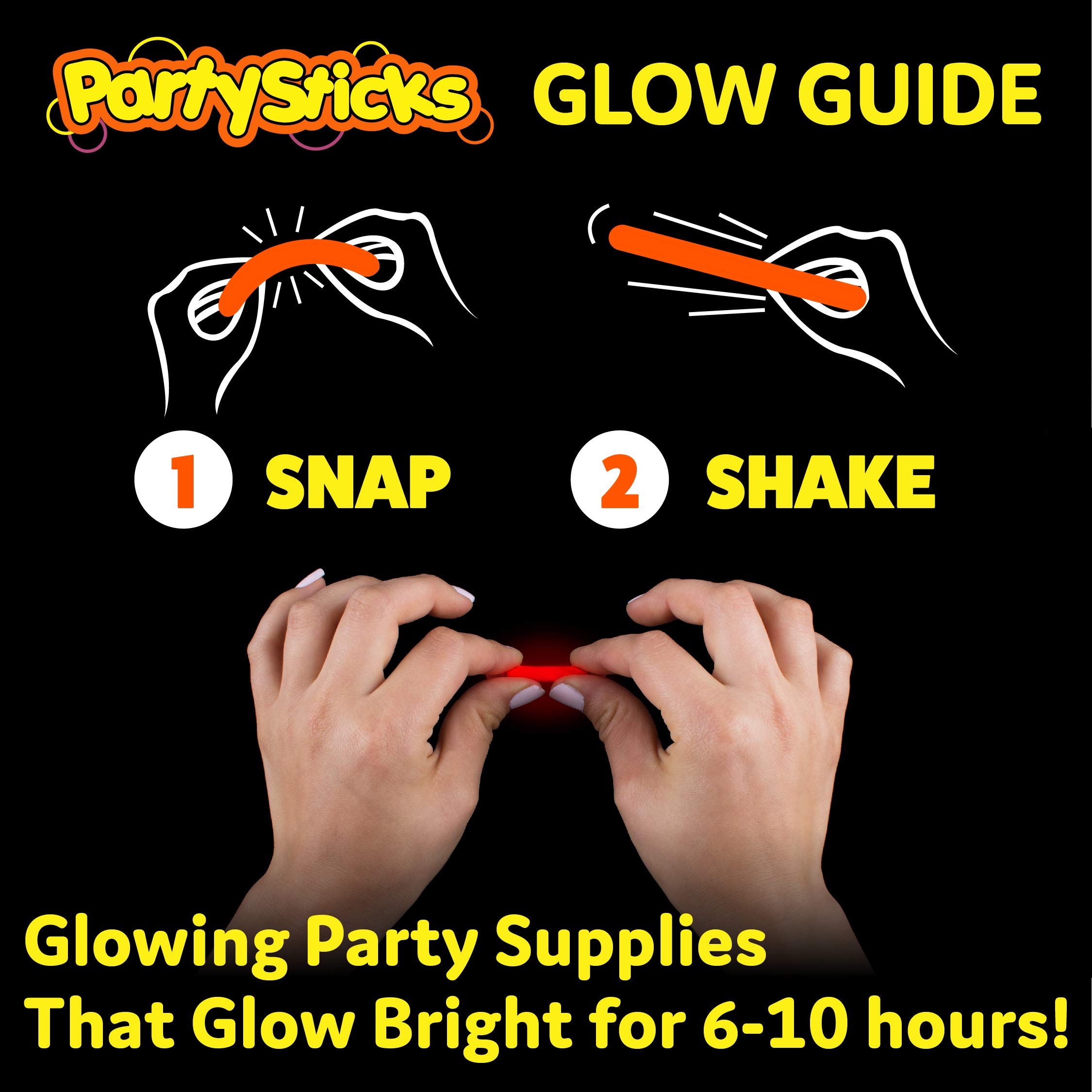 PartySticks Mini Glow Sticks 200 Pack Glow-in-the-Dark Small, for Easter Eggs, 5 Colors, Neon Light Sticks Bulk Party Favors, Easter Basket Stuffer Party Pack, Weddings Classroom Decorations Prizes