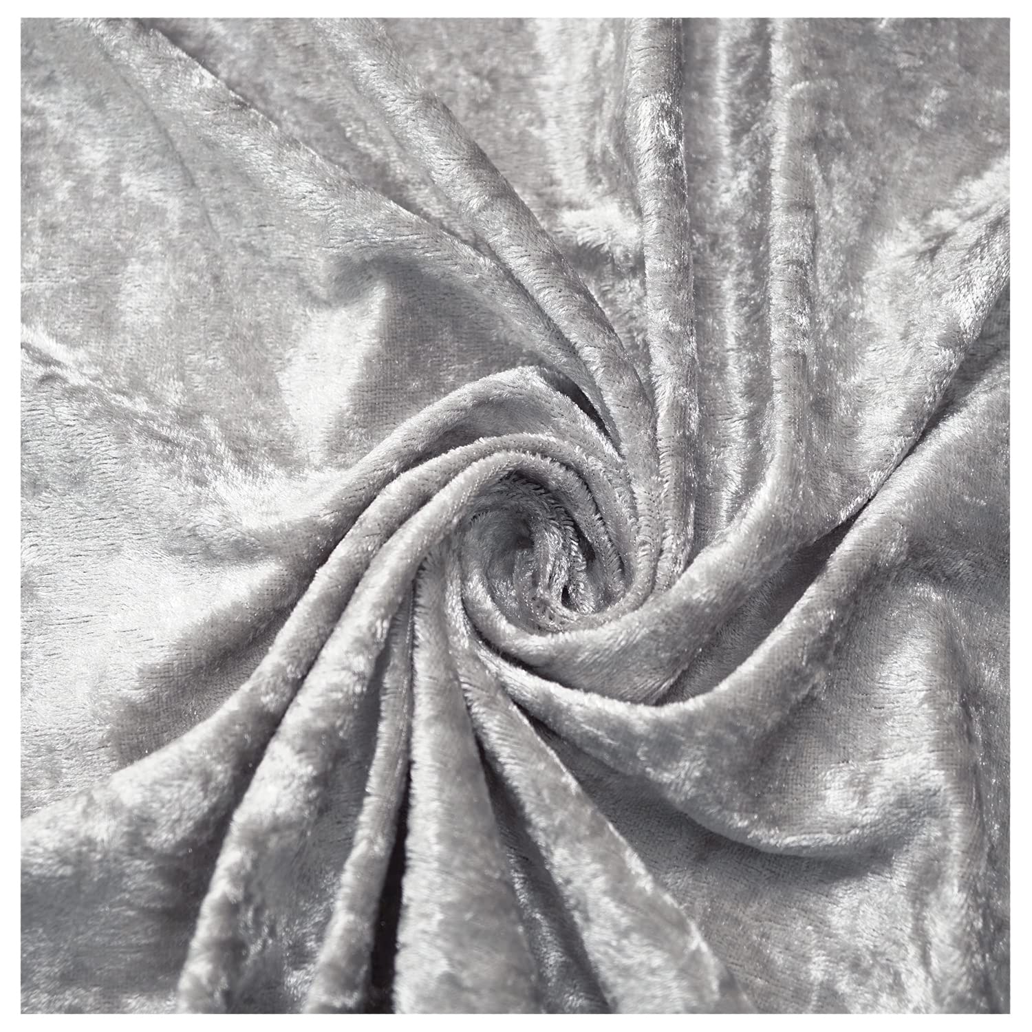 Crushed Velvet Fabric Craft Stretch Velour Material - Soft Furnishing & Craft Velour Fabric - 150cm Wide (Platinum Silver, 300cm x 150cm (118" x 60"))