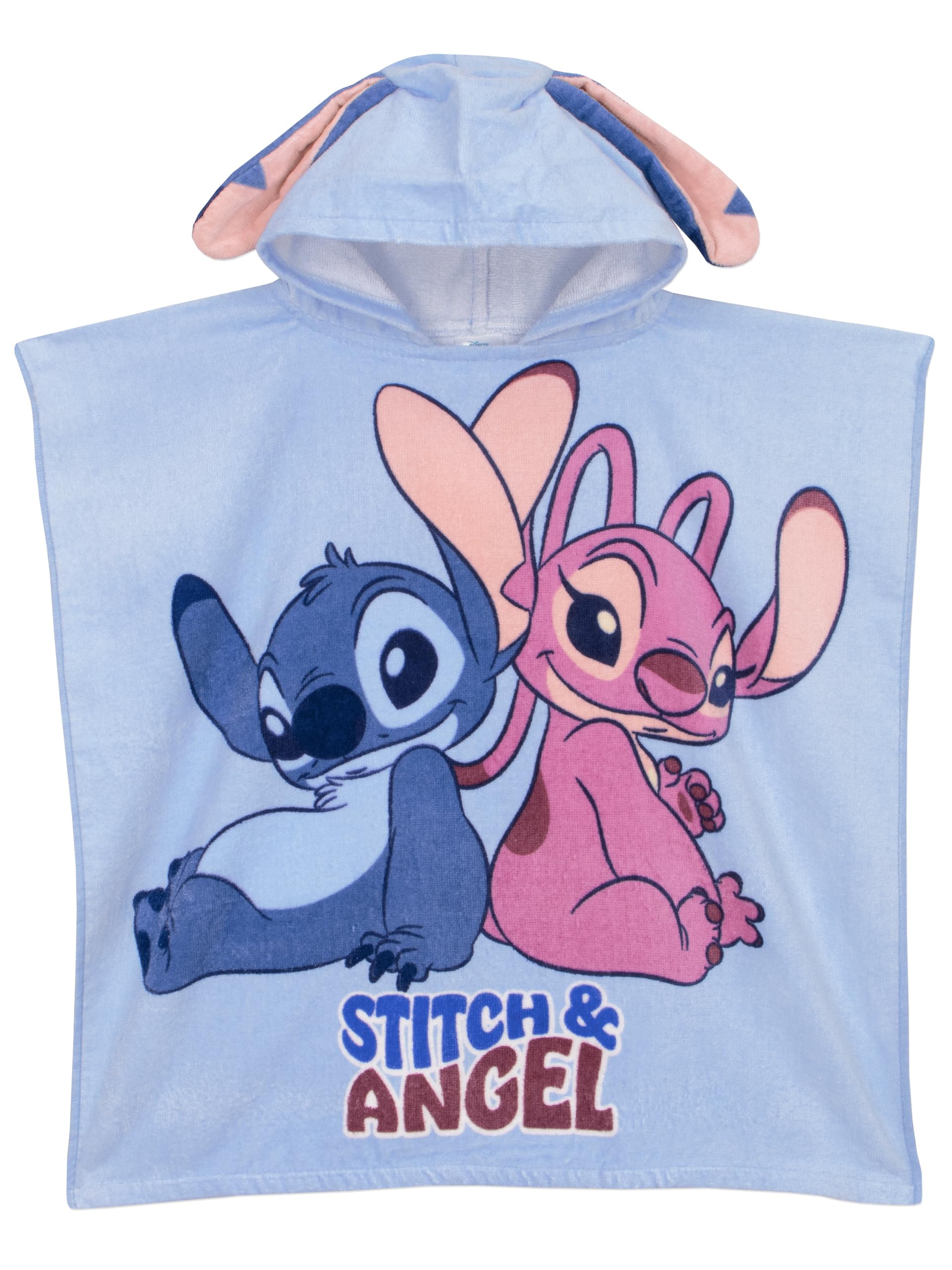Disney Kids Poncho | Lilo And Stitch Towel | Stitch Hooded Kids Towel Poncho | Cotton Beach Towels | One Size | Blue