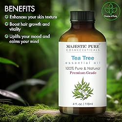 Majestic Pure Tea Tree Essential Oil with Glass