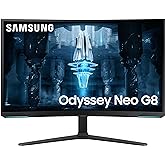 Samsung 32" Odyssey Neo G8 4K UHD 240Hz 1ms G-Sync Curved Gaming Monitor, Black & White